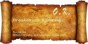 Oreskovics Kisanna névjegykártya